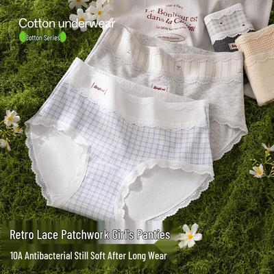 Женские трусы из чистого хлопка с милым кружевом Maoren