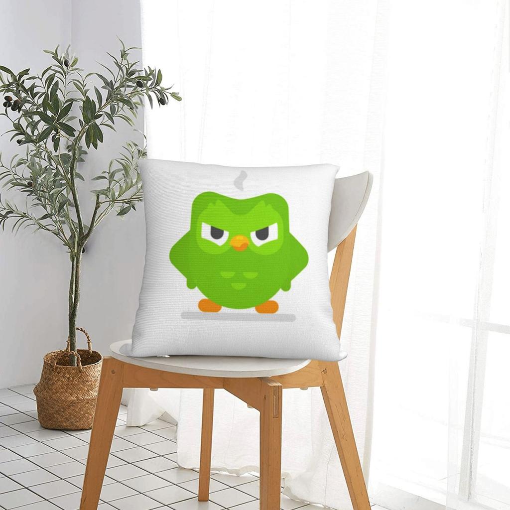 Сова Duolingo Duo (2) Квадратная наволочка Чехол для подушки Подушка Декоративная подушка Для дома Дивана Гостиной