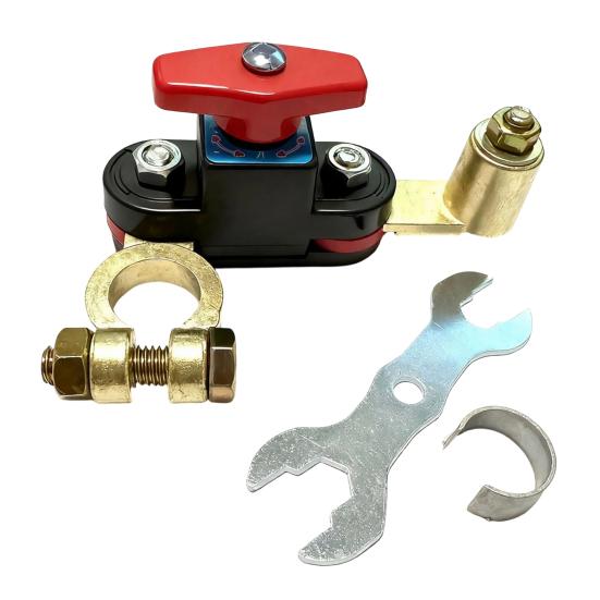 Car Battery Power Cut-Off Switch Breaker 12V/24V Battery Disconnect Switch Universal Power Cut Off with Rotating Terminals for Cars Trucks &