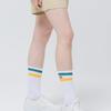 DOYOUKNOWMC ALL SEASON Sports Green Stripe Cotton Spandex Cushion Half Socks