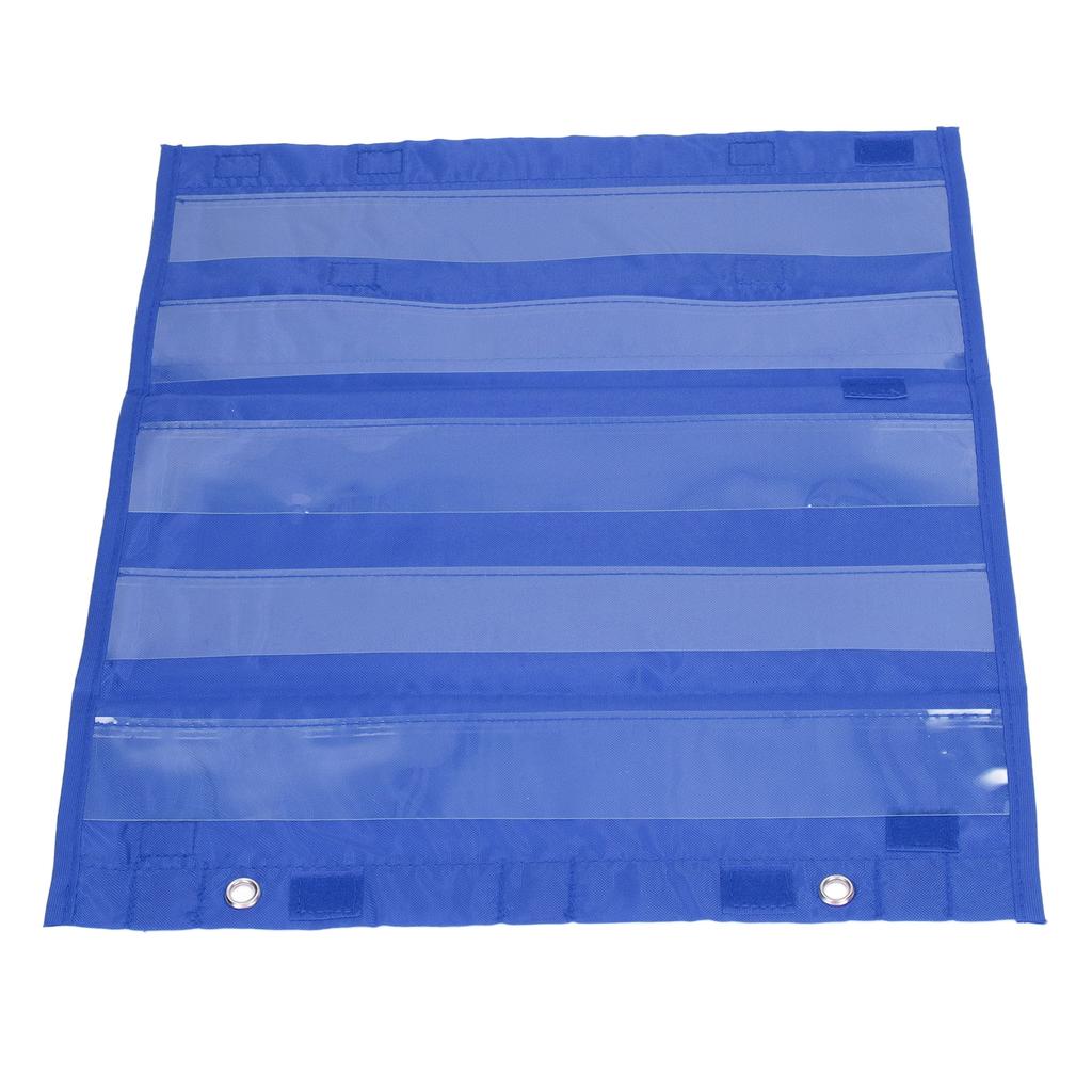 Magnetic Pocket Chart for Students 5 Rows Transparent Pockets Schedule Pocket Chart for Home School Activities Blue