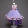 Kids Toddler Girl Dress Sleeveless Bow Knot 3D Flower Princess Dresses Children Tutu Girls Trailing Ball Gown