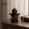 Ручная работа, Резная тыква, 3D-печатная фигурка пугала, Матовый черный, Хэллоуин, Настольное украшение, Атмосферный, Для вечеринки, Декор для полки, Окна, Офиса,