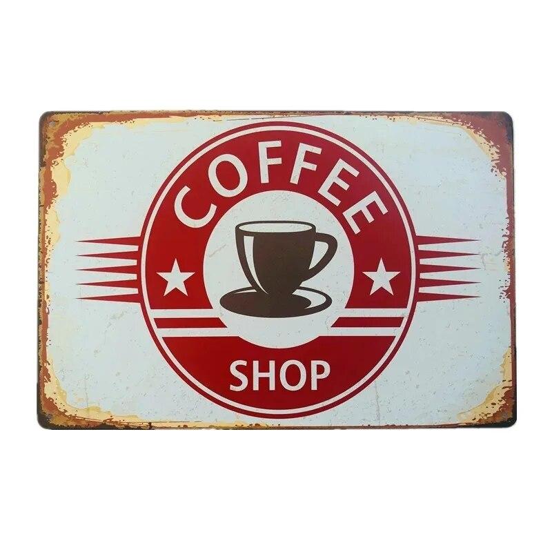 Vintage Metal Tin Signs Wall Decor Plaque Retro CafeArt Posters Kitchen Bar Pub Club Coffee Shop Plate Room Decoration