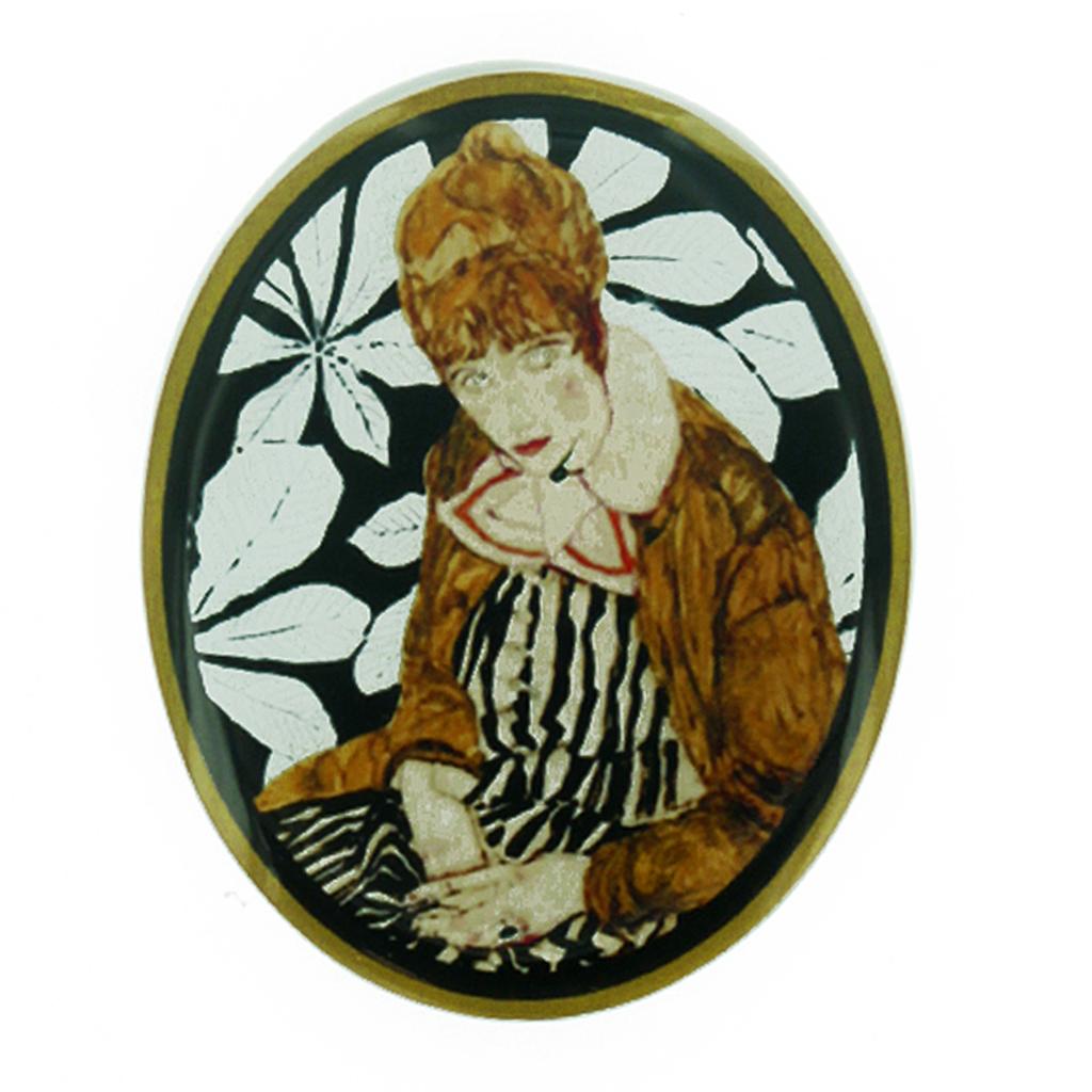 Les Trésors De Lily [R4276] - Handmade Brooch 'Mistinguette' Brown Gray Black - 60x48 Mm