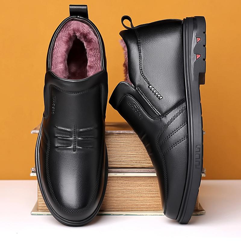 Модные брендовые мужские зимние ботинки из натуральной кожи, водонепроницаемые, теплые, шерстяные, повседневные, рабочие ботинки для активного отдыха, очень теплые, износостойкие, мужские ботинки