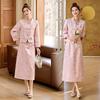 2025 Spring New Chinese Style Jacquard Frog Button Stand Collar Two-Piece Skirt Set