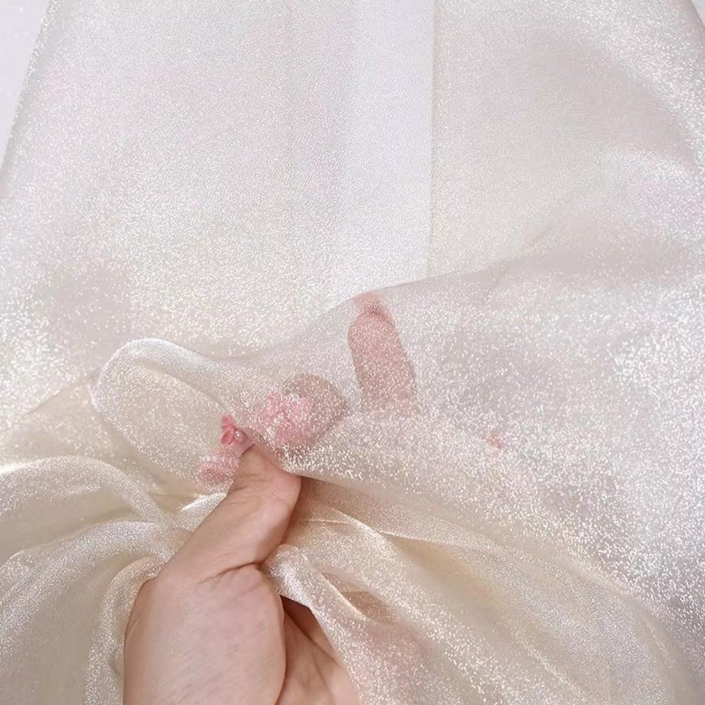Блестящая Глиттерная Органза Ткань Мягкая Флуоресцентная Органза Ткани Тюль Ткань Сцена Свадебный Декор