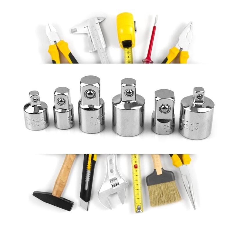 Stainless Ratchet Wrench Socket Converter for Head Sleeve Adapter 1/2" 3/8" 1/4" Bicycle Garage Repair Tools Small Socke