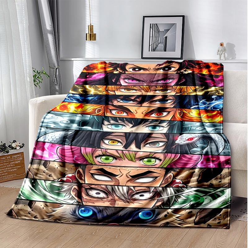 Demon Slayer Flannel Blanket Soft Warm All-Season Throw, Design for Camping, Car Travel, Hiking Sofa, Bed, Office Perfect Gift for Parties