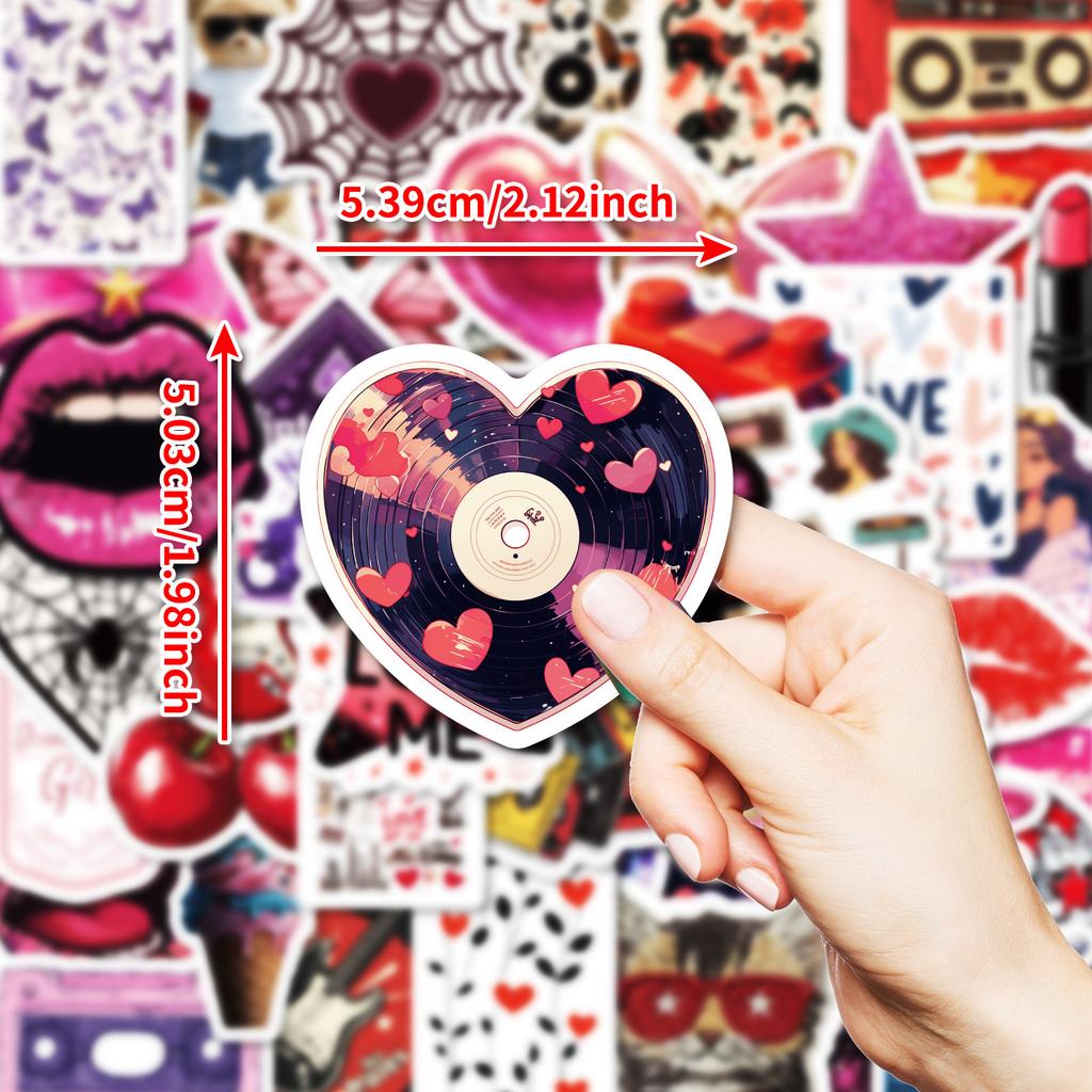 50 Наклеек серии «Горячие красные губы» Украсьте стакан для воды, чемодан, блокнот, граффити-наклейки