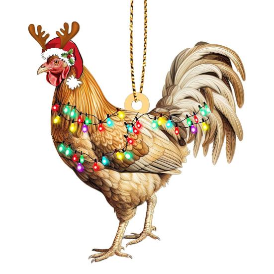 Рождественские украшения Мультяшные животные Санта лось слон подвесное украшение акриловый кулон с шнурком для домашнего декора елки