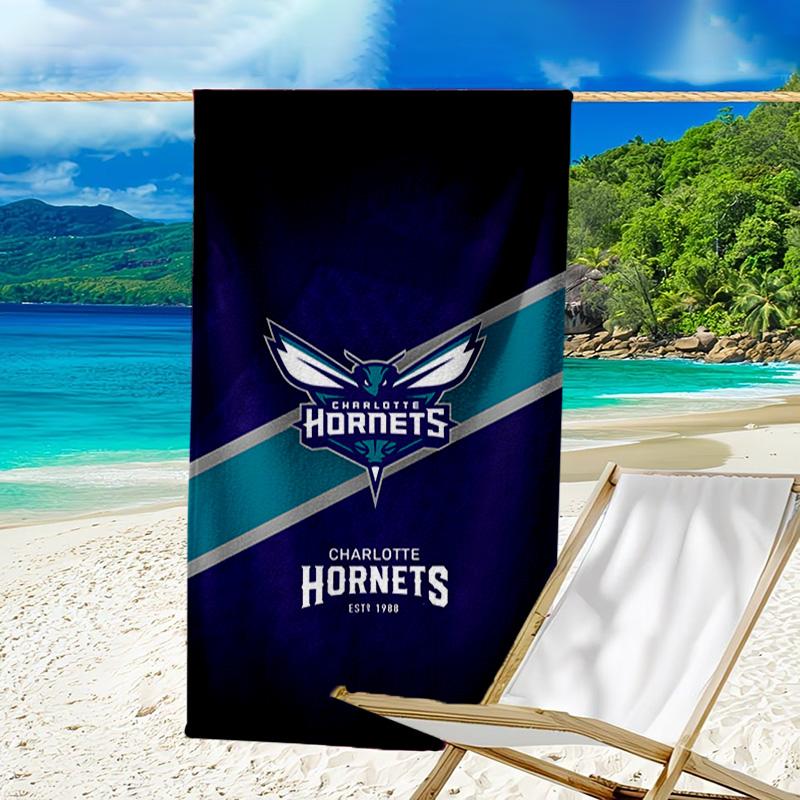 Charlotte-Hornets Logo Quick-Dry Microfiber Beach Towel Super Soft & Absorbent for Bath, Beach, Travel Bath Time Accessory, Fan gifts