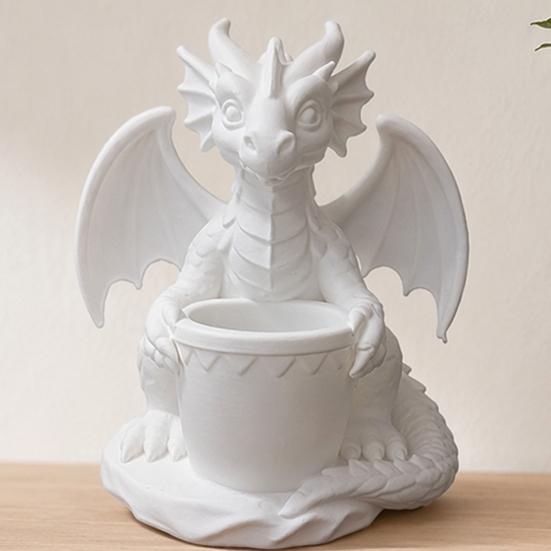 Горшок для цветов со встроенными дренажными отверстиями, 3D-печатный держатель для ручек в форме дракона, Уличный цветочный горшок для небольших зеленых растений