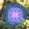 Dreamy Blue Purple Metal Wind Chime with Mandala Design for Garden Patio Living Room Office Decor Perfect Gift for Mom Family Friends