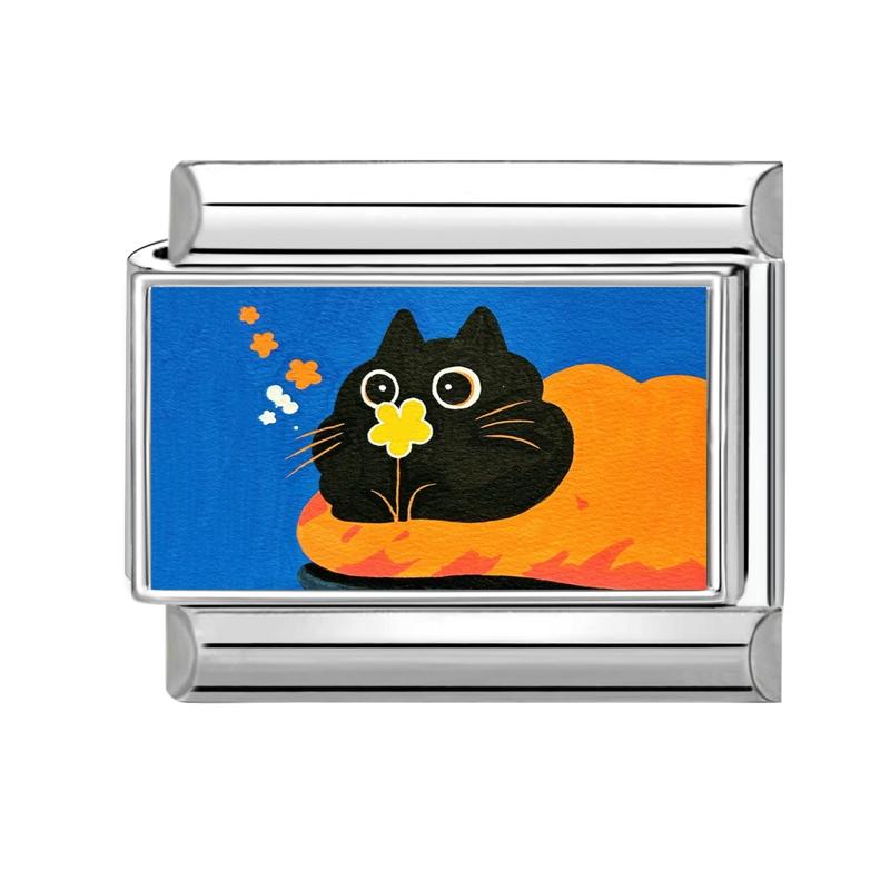 Y2K Милые Животные Собака Кошка Морская Звезда Синий Итальянский Шарм Подходит для 9мм Нержавеющая Сталь Женщины Мужчины DIY Изготовление Браслета Украшения Оптом