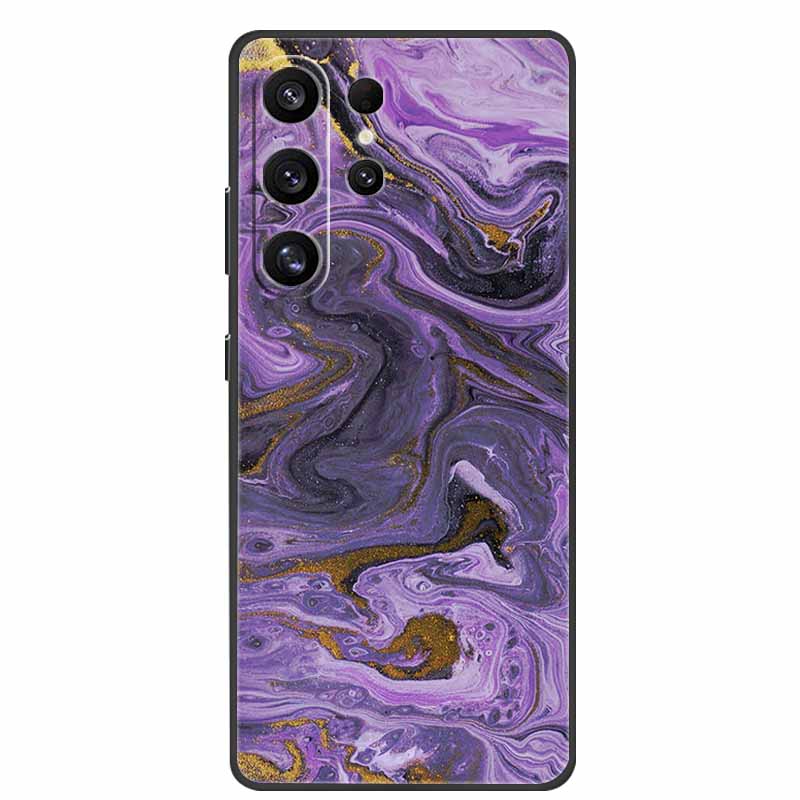 Phone Case For Samsung Galaxy S26 Ultra Colorful Painted Soft Silicone Bumper for Samsung S26 Ultra Case Marble Shockproof Cover