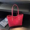 Женская большая красная холщовая сумка - 2025 Стильная сумка-тоут на одно плечо для свадебного банкета