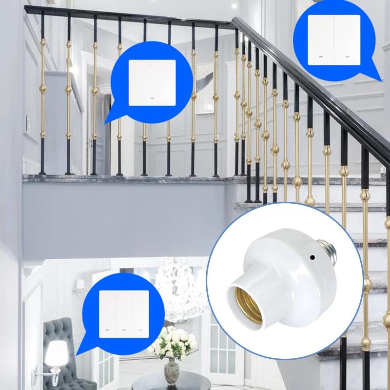 EWeLink WiFi адаптер для смарт-ламп E27 90-250 В светодиодный патрон для лампы Беспроводное голосовое управление через приложение с помощником Alexa Google Home