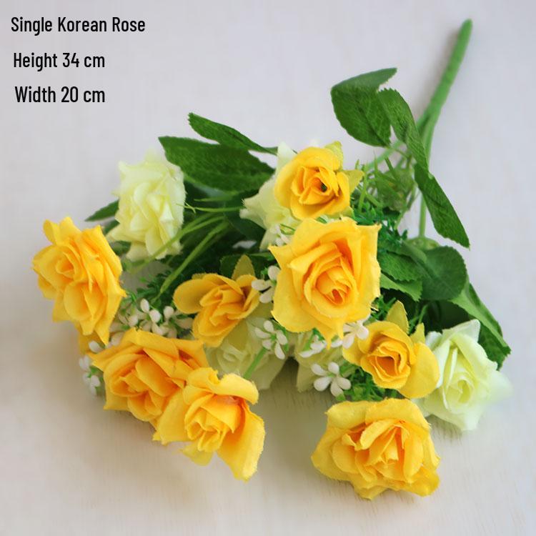 Silk Fake Flower Bouquet for Living Room or Dining Table Decor - Plastic Dried Flower Bonsai Ornaments
