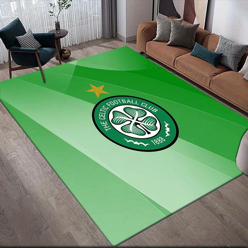 Celtic FC Flannel Pattern Square Carpet,Area Rug,Carpet Rug for Living Room Bedroom Sofa Playroom Decor,Non-slip Floor Mat