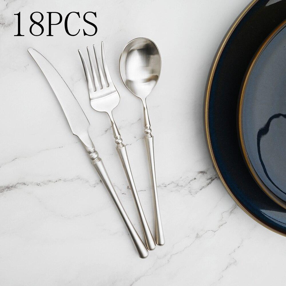 Золотые столовые приборы Набор столовой посуды Роскошные столовые приборы Наборы из стали 18/10 Качественная посуда Ножи Вилки Ложки Чайные ложки Вилки для кексов Обеденный набор