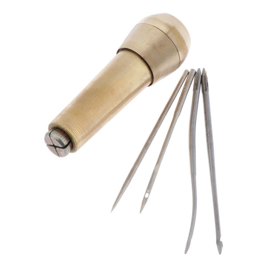 Шило с медной ручкой, 4 шт., Стальные иглы, обувь, холст, аксессуары для рукоделия