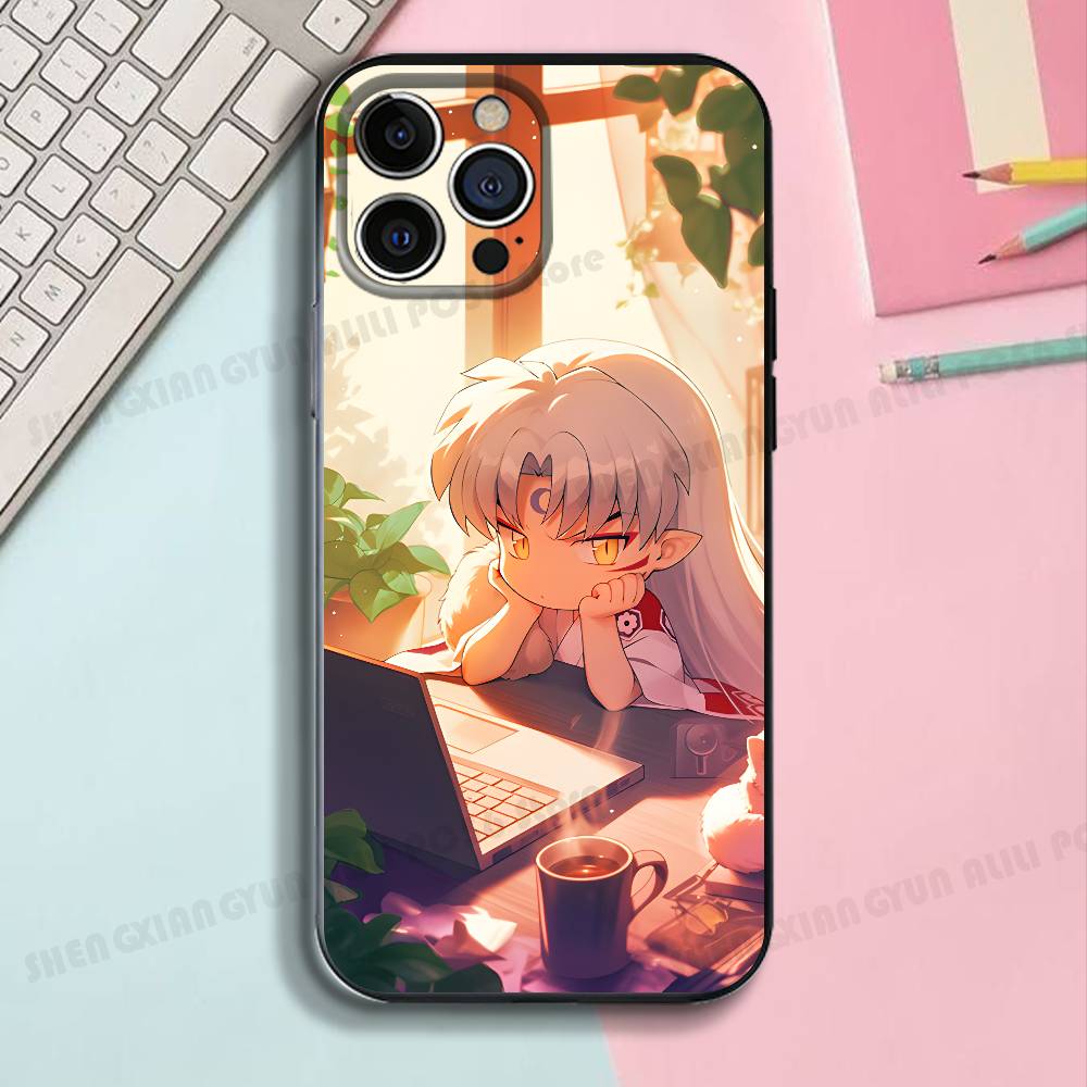 Кавайная силиконовая мягкая чехол-бампер S-Sesshomaru для IPhone17 16 15 14 13 12 11 Pro Max Plus X XR SE