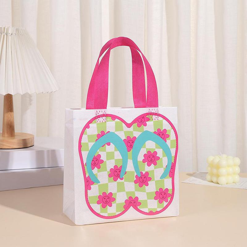 12Pcs Gift Bag Beach Non-Woven Tote Bag Flip Flop Pattern Tote Bag Gift Beach Waterproof Tote Bag Waterproof Multicolor