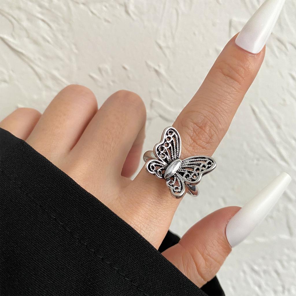 Кольцо в стиле ретро с синей совой, кольцо в форме сердца с бабочкой, со смайликом, модное трендовое кольцо, кольцо в стиле панк, стиль хип-хоп