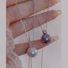 Женское простое ожерелье-мини с жемчугом и кубической серебряной цепочкой