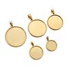 5pcs Gold Stainless Steel Bases 20/25/30/35/40mm Cabochon Cameo Base Tray Bezel Blank Necklace Pendant For DIY Jewelry Making