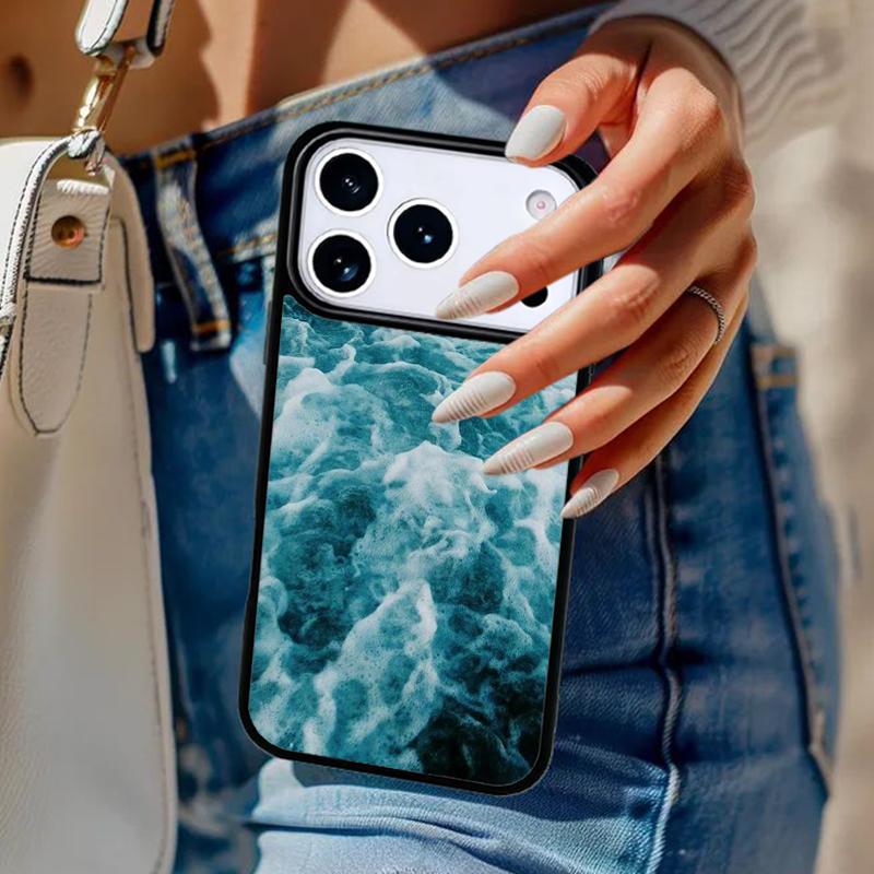 Синие Морские Волны Чехол для Телефона iPhone 17 Air 14 15 13 12 Max Чехол Для Apple 14 15 16 16e 11 Pro Max Plus Coque