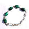Новый браслет с малахитом и серебром 925 пробы