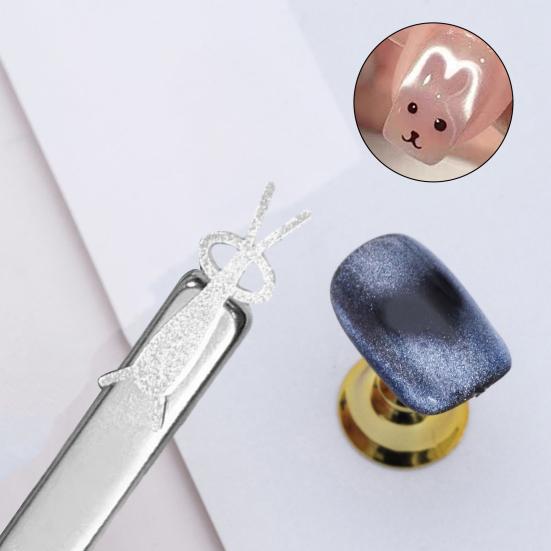 Magnetic Nail Art Tool Bunny Shaped Cat Eyes Magnet for Gel Polish Professional Grade Metal Plate with Bunny Design Salon Manicure Essential