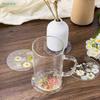 Набор из 4 прозрачных подстаканников из смолы с засушенными цветами, Декоративные подставки для напитков для дома и журнального столика