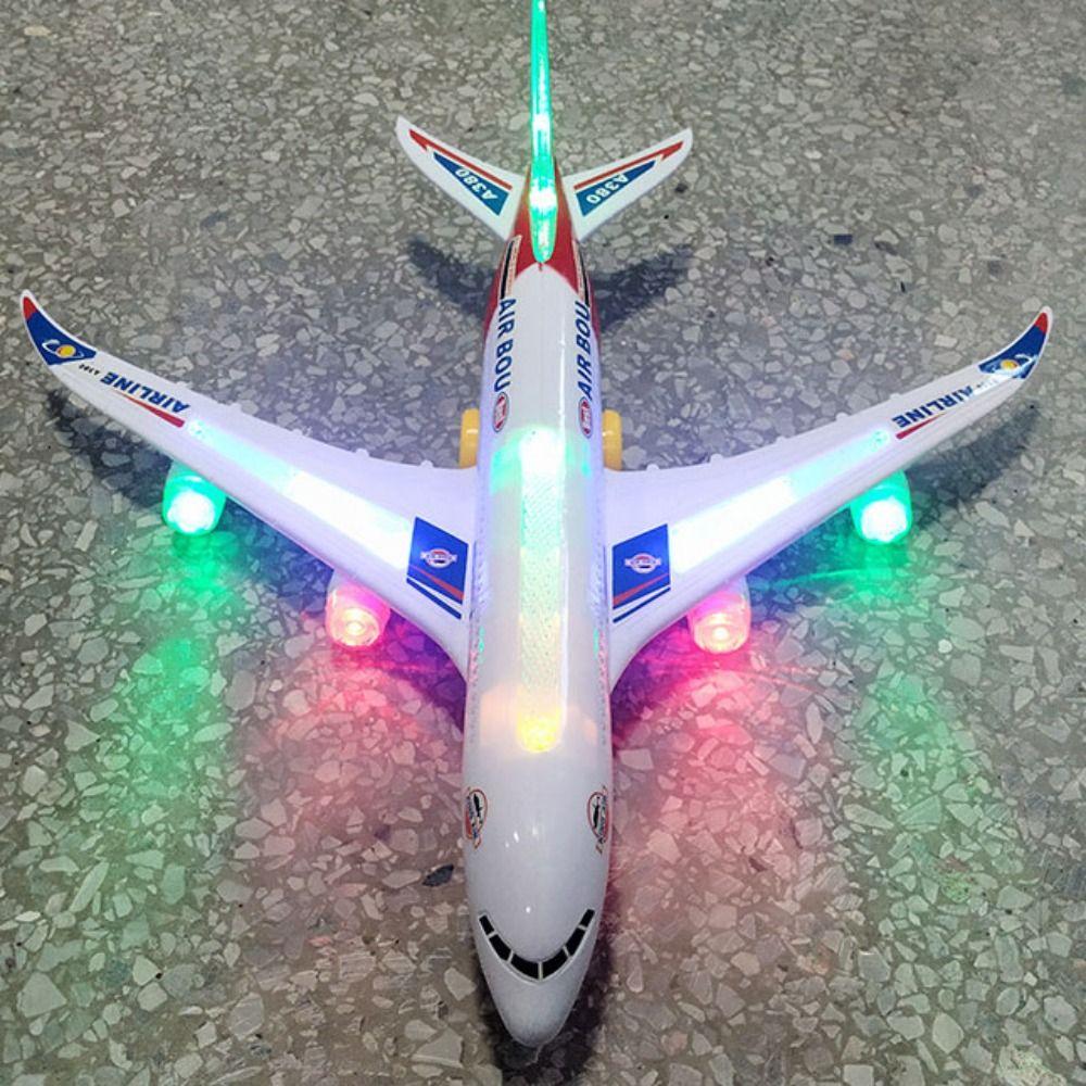 Sound and Light Electronic Aeroplane Toy Automatic Rotation LED Airbus Toys Boys Car