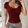 Spring and summer European and American Y2K sexy wind summer short-sleeved vest T-shirt women's clothing