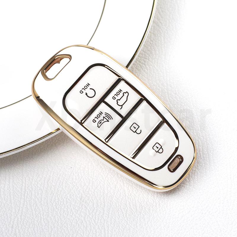 5 Buttons Shell for Hyundai Santa Fe Tucson 2022 NEXO NX4 Atos Prime Solaris 2021 TPU Car Key Case Cover Auto Accessories