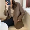 New British Style Black Coat and Blazers for Women Fashion Buttons Loose Clothes