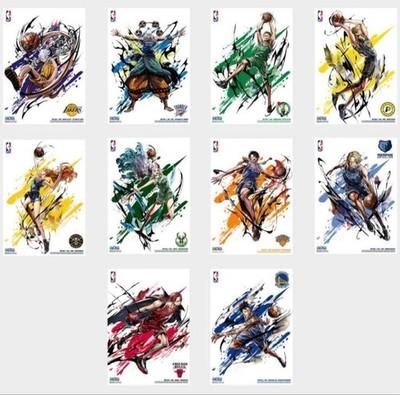 ONE PIECE x NBA Мини-набор плакатов 10 листов Ограниченная серия Япония Официальный PSL