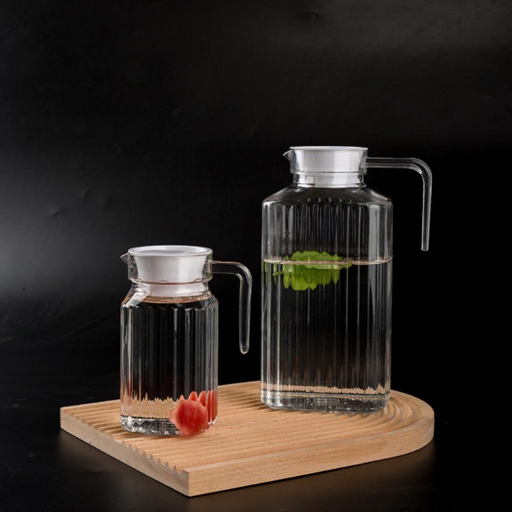 with Lid Stripe Pitcher Transparent Water Bottle Ice Tea Pot Cold Water Kettles  Fridge