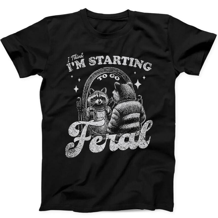 Feral Raccoon in Mirror Best Seller Funny Gift Black Tee T Shirt 332