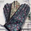 Модные шерстяные маленькие цветочные термоперчатки, термоперчатки для сенсорных экранов для женщин