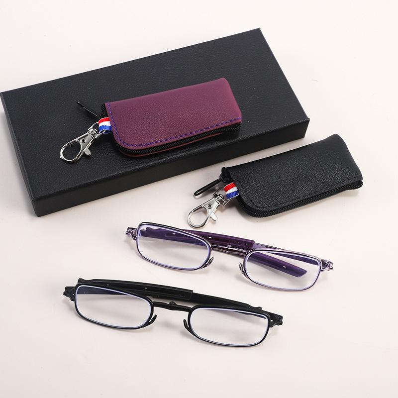 Foldable Telescopic Men Women Presbyopic Glasses Portable Bag Anti Blue Light Eyewear Reading Eyeglasses Men