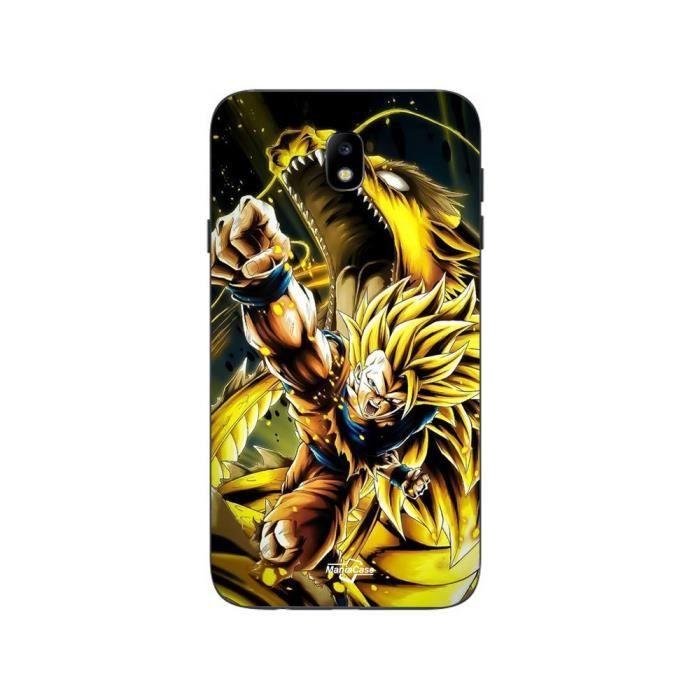 Coque Samsung Galaxy j7 2018 Son Goku Super Saiyan SSJ3 Attaque point Dragon Maniacase