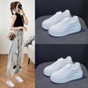 Маленькие белые туфли для женщин на весну, новые универсальные студенческие туфли для женщин, повседневная обувь в корейском стиле на толстой подошве для женщин
