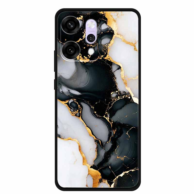 Мультяшный чехол для OPPO Reno 14 Pro, мягкий силиконовый чехол для телефона, Funda для OPPO Reno14Pro, черный ТПУ, защитный бампер, задняя крышка, мраморный, Para