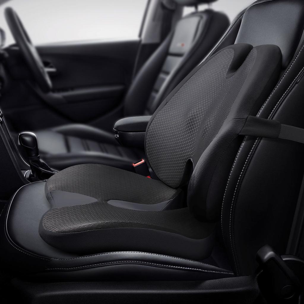 Memory Foam Seat Cushion Waist Back Support Pillow Set Orthopedic Ergonomic Coccyx Relief Hip Lumbar Pad for Office Chair Car