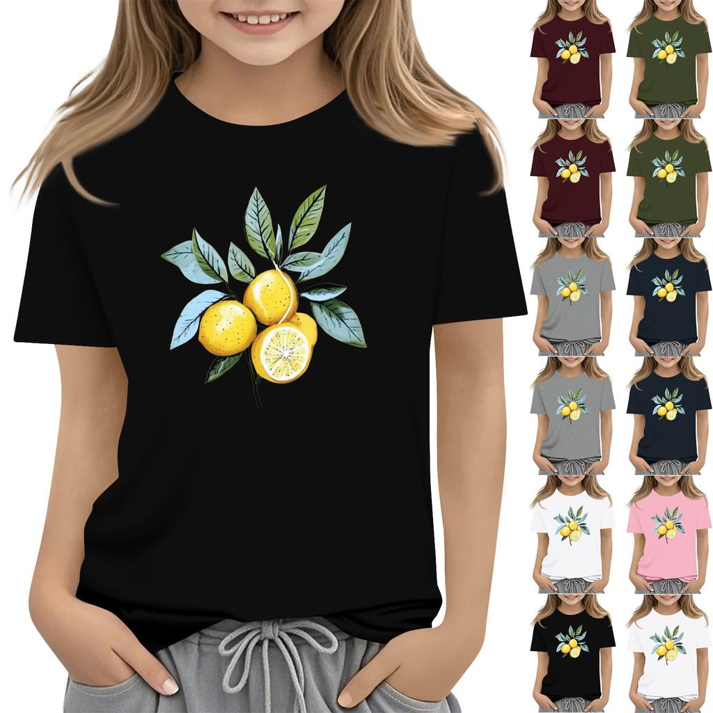 Toddler Girl Boy T-Shirts Kids Top Boys And Girls Printed Short Sleeved T-shirt 1-12Y
